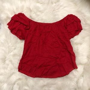 Red Off-the-shoulder Top